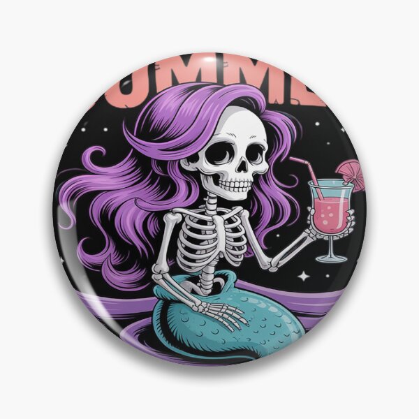 Item preview, Spooky Babe Summer Gothic Mermaid Skeleton Crystal Ocean designed and sold by AvagondaMind.