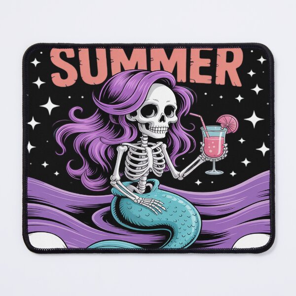 Item preview, Spooky Babe Summer Gothic Mermaid Skeleton Crystal Ocean designed and sold by AvagondaMind.