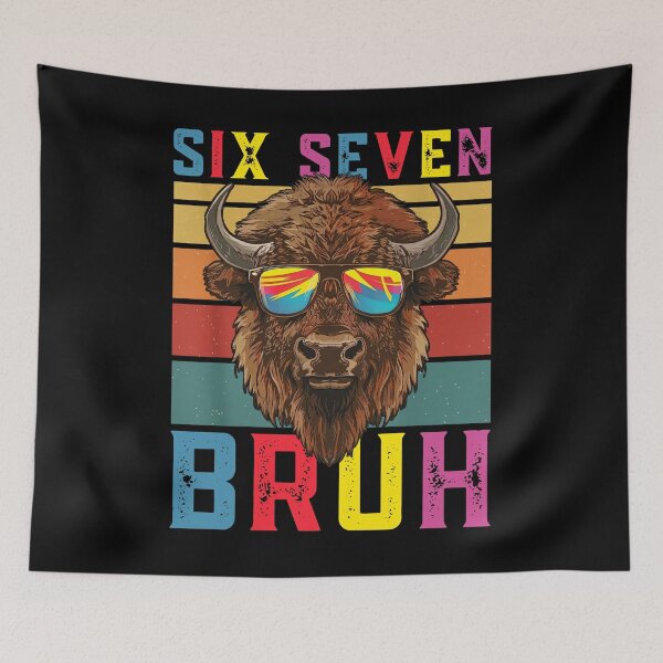 Item preview, Retro Bison Six Seven Bruh T-Shirt designed and sold by LashondaGreen89.