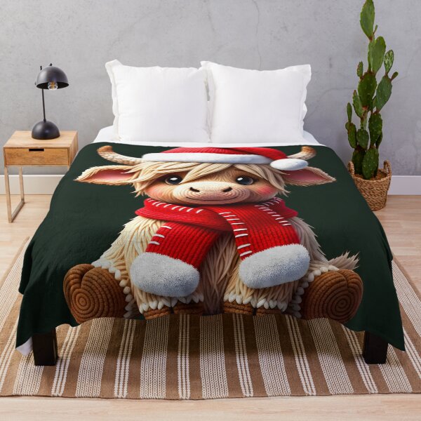 Item preview, Cute Christmas Highland Cow Plush – Cozy Winter Farm Animal  designed and sold by LALA-MIRA.