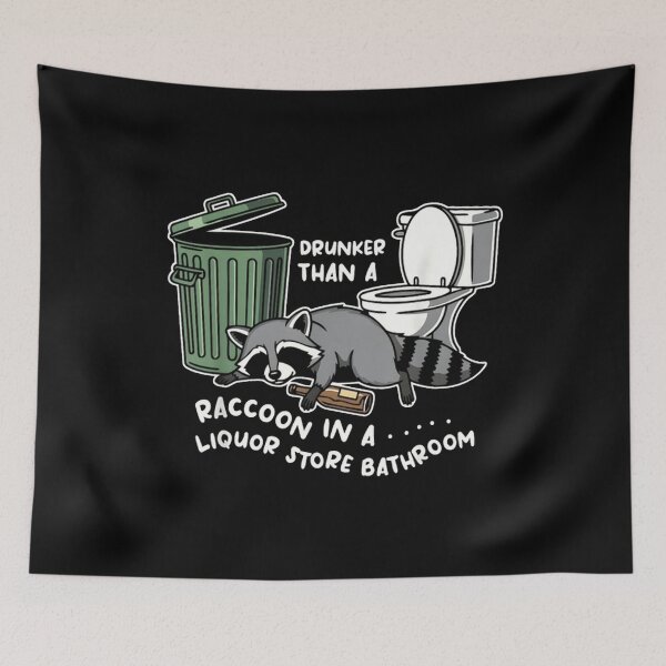 Item preview, Drunk Raccoon in A Liquor Store Bathroom  designed and sold by lesiamaxwell.