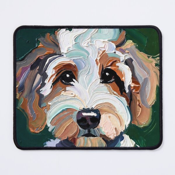 Item preview, Sheepadoodle Portrait on Emerald Green designed and sold by ChrisButler.