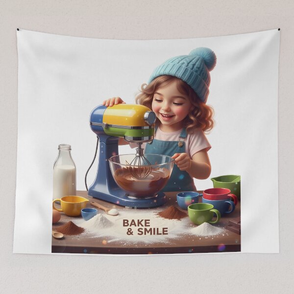 Item preview, Vibrant Little Chef Baking: Bake & Smile Cozy Kitchen Mixer Adventure Art designed and sold by VibranPalette.