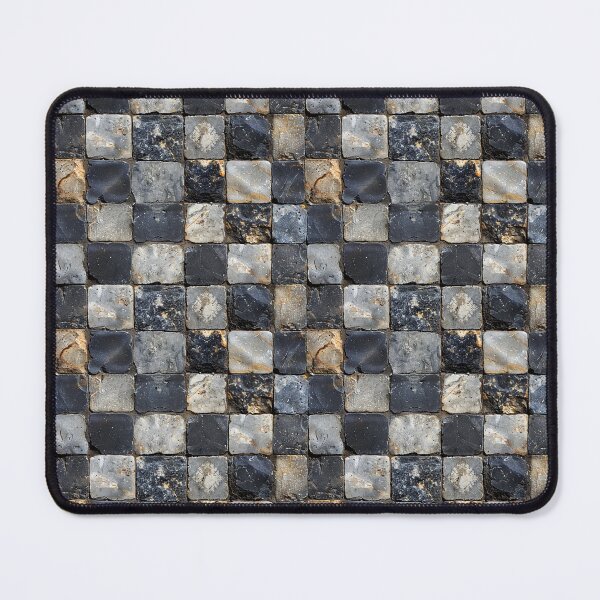 Item preview, Dark Square Stone Tiled Wall Pattern designed and sold by NTGUILTY.