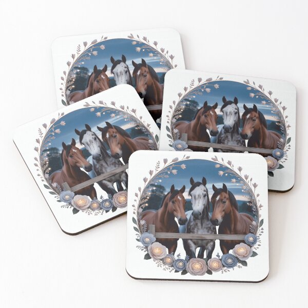 Item preview, Wild floral horses for men women kids horse lover t-Shirt designed and sold by SoftyDesigns.