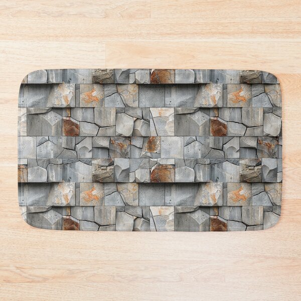 Item preview, Layered Stone Concrete Blocks Wall Pattern designed and sold by NTGUILTY.