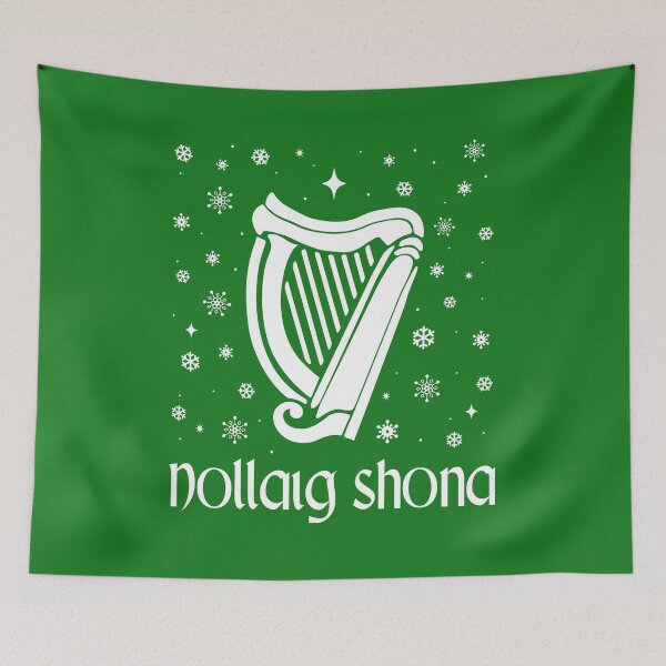 Item preview, Nollaig Shona Gaelic Happy Christmas Irish Eire Celtic Harp Matching Couple Family  designed and sold by Bad Kitty Designz.