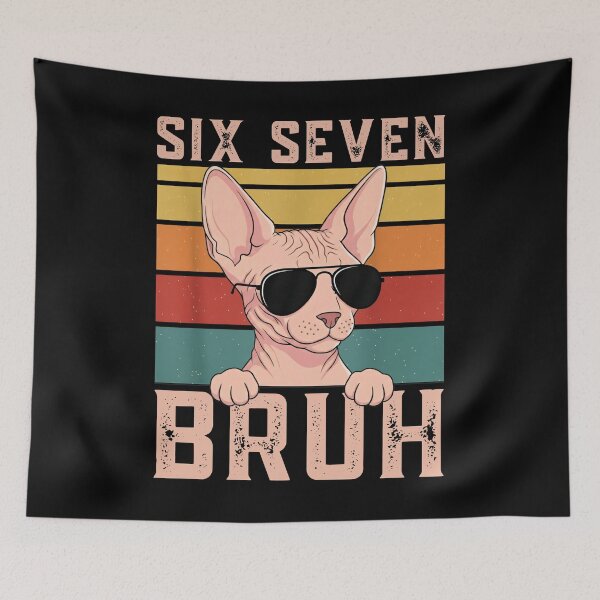 Item preview, Sphynx Cat 67 Bruh Funny Retro Shirt designed and sold by LashondaGreen89.