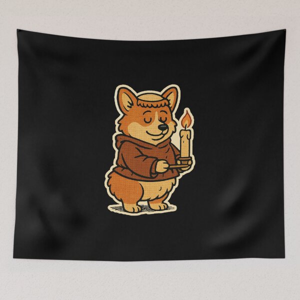 Item preview, Castlecore Pets: Corgi – Monk Corgi Candle Watch – Gift for Corgi Lovers • Retro Comics • Vintage Halftone designed and sold by JacobKAurumhead.