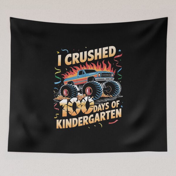 Item preview, I Crushed 100 Days of Kindergarten Boys  designed and sold by MicanCuteStore.