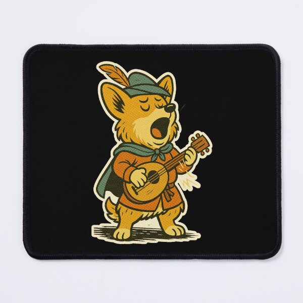 Item preview, Castlecore Pets: Corgi – Bard Corgi Lute Song – Gift for Corgi Lovers • Retro Comics • Vintage Halftone designed and sold by JacobKAurumhead.