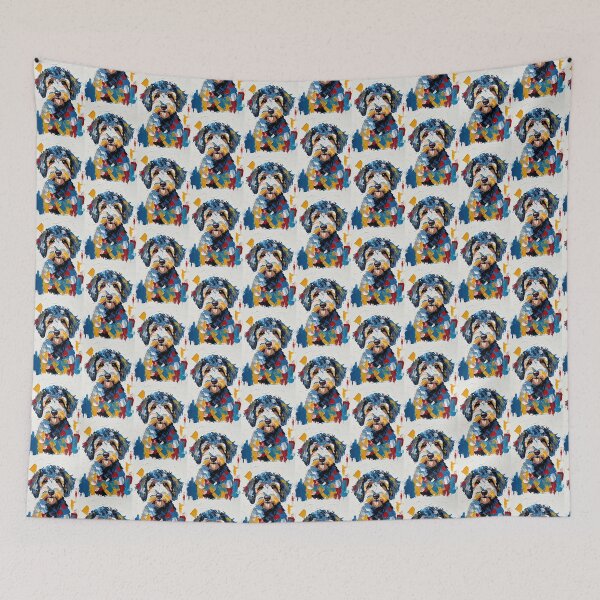 Item preview, Vibrant Sheepadoodle Abstract Portrait designed and sold by ChrisButler.