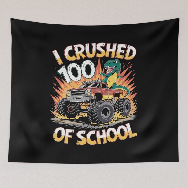 Item preview, I Crushed 100 Days of School Boys  100th Day designed and sold by lilLilaBatArt.