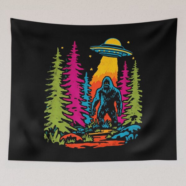Item preview, Funky Sasquatch Bigfoot Vintage Ufo Abduction Cryptozoology designed and sold by TashiaJerrie.