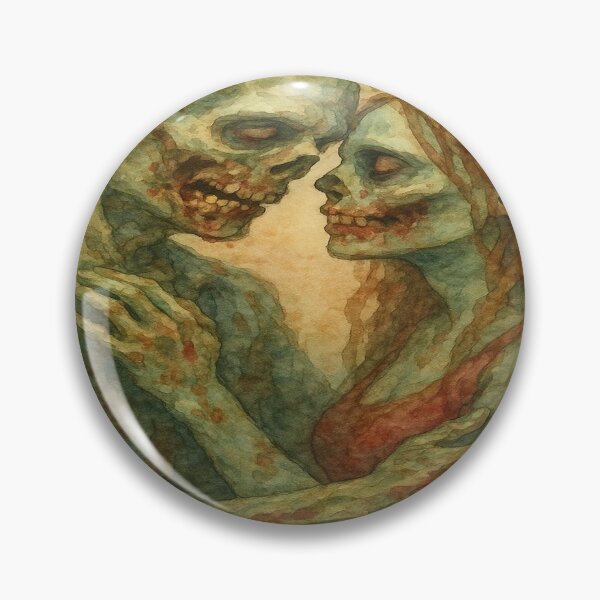 Item preview, Zombie Love – Romantic Watercolor Undead Couple Art designed and sold by ArtificialAce.