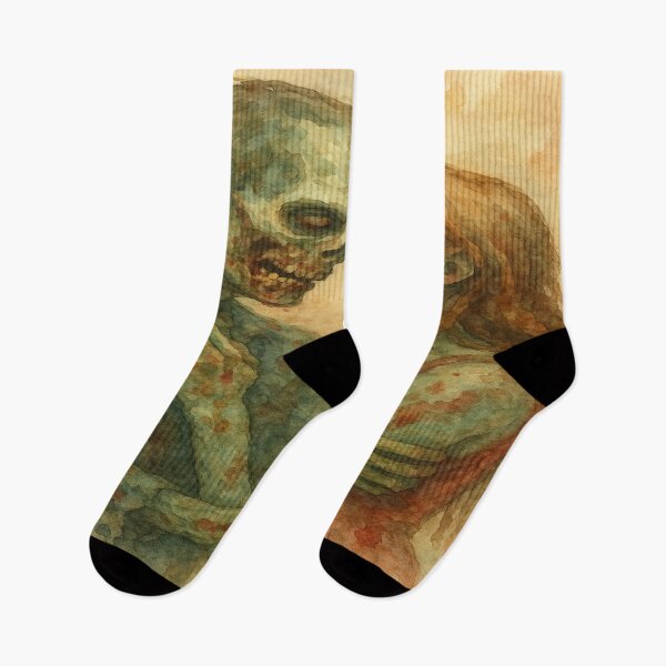 Item preview, Zombie Love – Romantic Watercolor Undead Couple Art designed and sold by ArtificialAce.