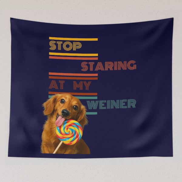Item preview, Dog Humor Gift- Stop Staring At My Weiner- Funny Dog Design designed and sold by DarlingsTees.