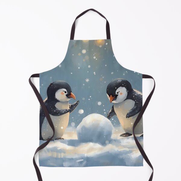 Item preview, Cute Winter Penguins Playing in Snow – Cozy Holiday Animal Illustration designed and sold by CoastalEmp.