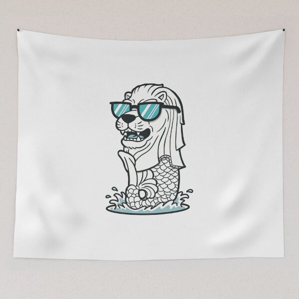 Item preview, Cool Merlion Meme – Lion Fish Wearing Sunglasses designed and sold by holywarter.