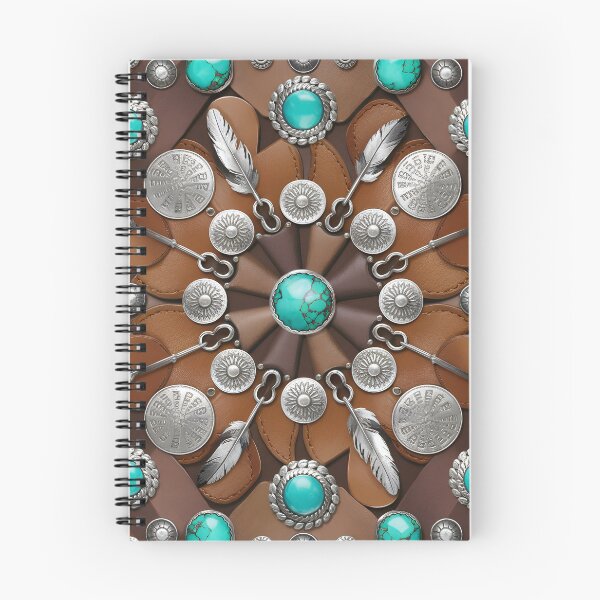 Item preview, Western Turquoise Concho Seamless Pattern – Rustic Silver & Southwest Boho Design designed and sold by CoastalEmp.