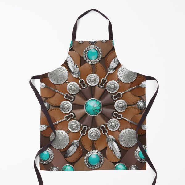 Item preview, Western Turquoise Concho Seamless Pattern – Rustic Silver & Southwest Boho Design designed and sold by CoastalEmp.