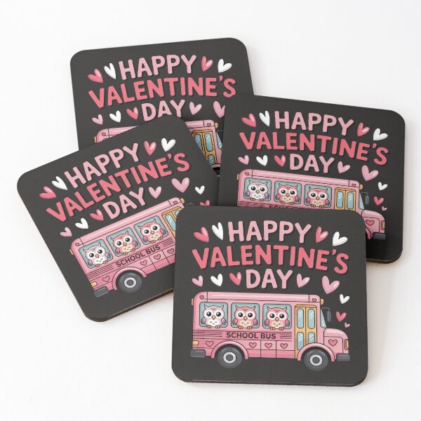 Item preview, Happy Valentine’s Day School Bus Cute Teacher Valentine Tee, Kids School Bus Driver designed and sold by Clairenity Studio.