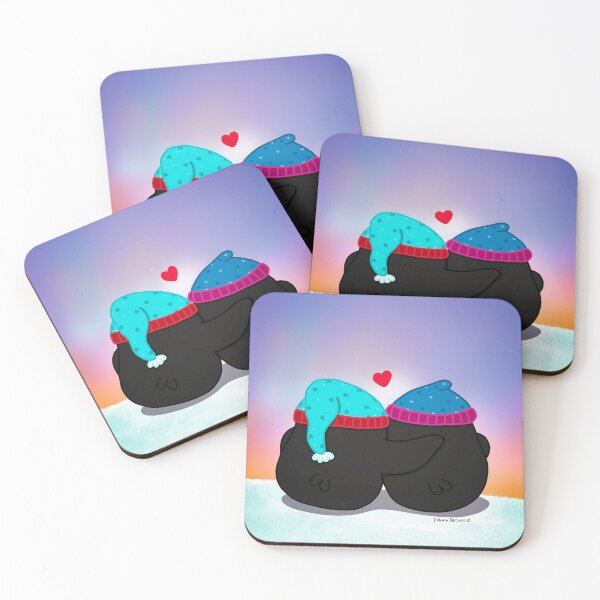 Item preview, Couple of penguins sharing a sweet moment together designed and sold by julianamotzko.