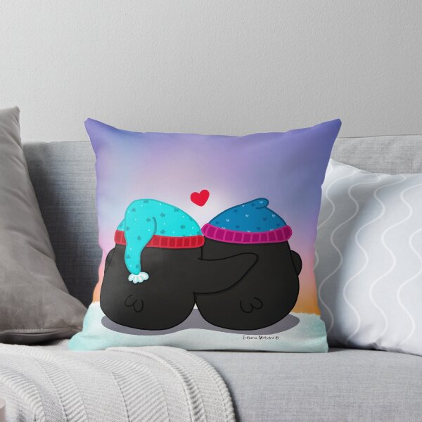 Item preview, Couple of penguins sharing a sweet moment together designed and sold by julianamotzko.