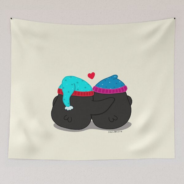 Item preview, Couple of penguins sharing a sweet moment together designed and sold by julianamotzko.