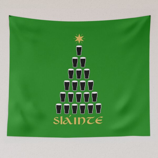Item preview, Slainte Gaelic Funny Irish Ale Glass Christmas Tree Ireland Couple Matching Family  designed and sold by Bad Kitty Designz.