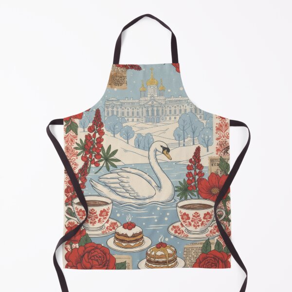 Item preview, Winter Russian Swan Tea Floral Vintage Collage designed and sold by CoffeeinBloom.