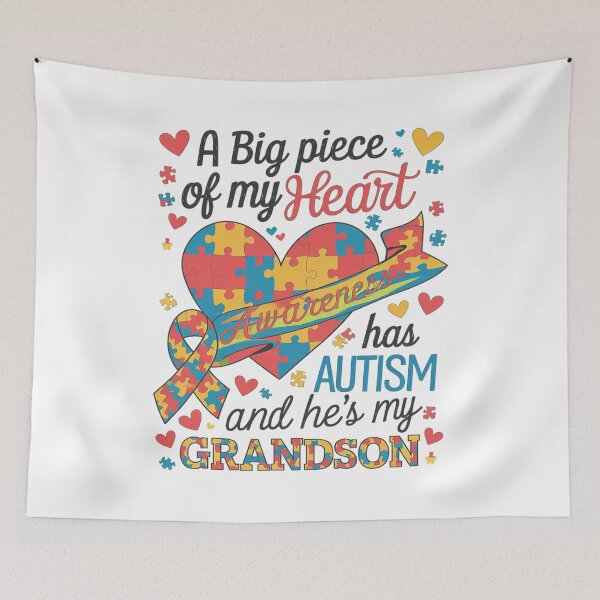 Item preview, A Big Piece Of My Heart Has Autism and He's My Grandson  designed and sold by catsdothingz.