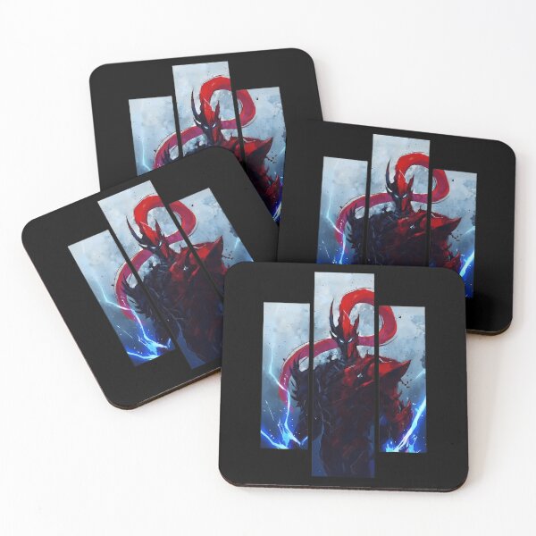 Item preview, Igris Red Armored Warrior Vertical Collage Art designed and sold by Jennifermer12.