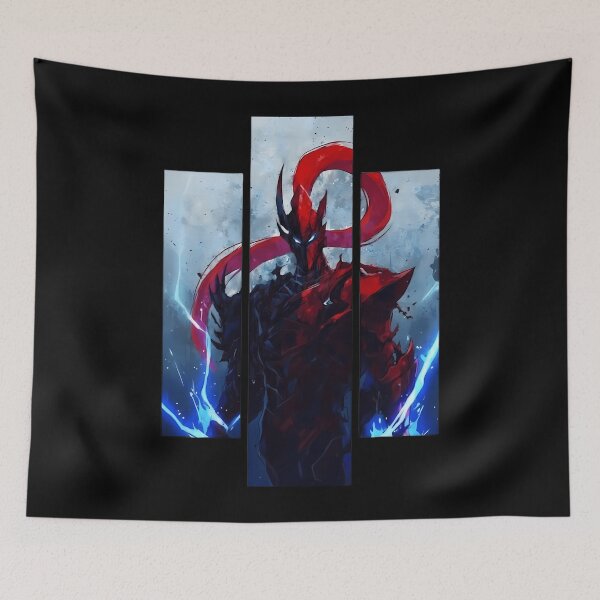Item preview, Igris Red Armored Warrior Vertical Collage Art designed and sold by Jennifermer12.