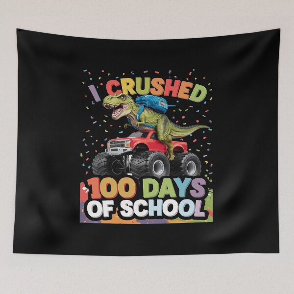 Item preview, I Crushed 100 Days of School Dinosau Boy designed and sold by MicanCuteStore.