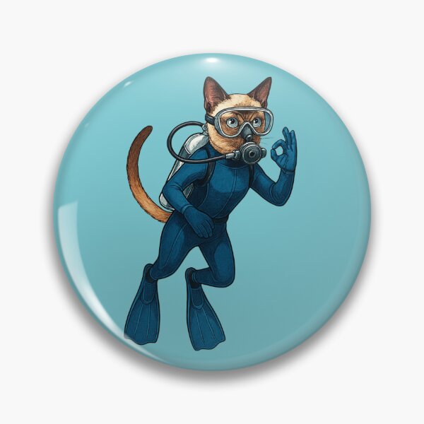 Item preview, Siamese Cat Scuba Diver designed and sold by Thanineemedia.