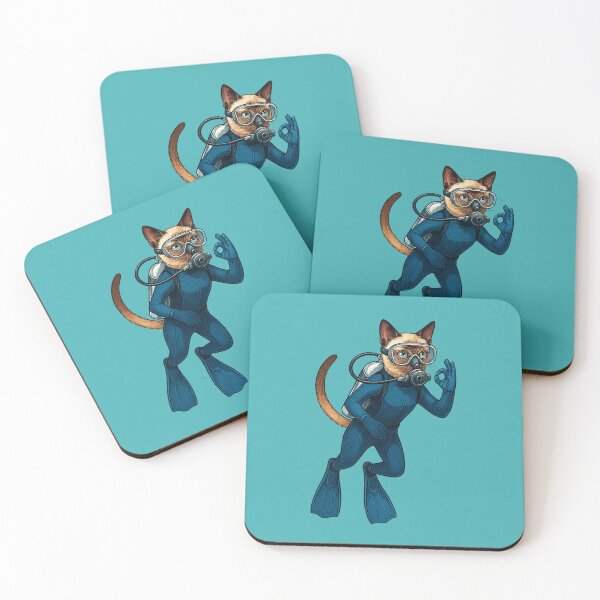 Item preview, Siamese Cat Scuba Diver designed and sold by Thanineemedia.