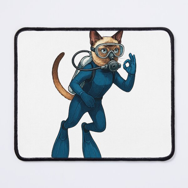 Item preview, Siamese Cat Scuba Diver designed and sold by Thanineemedia.