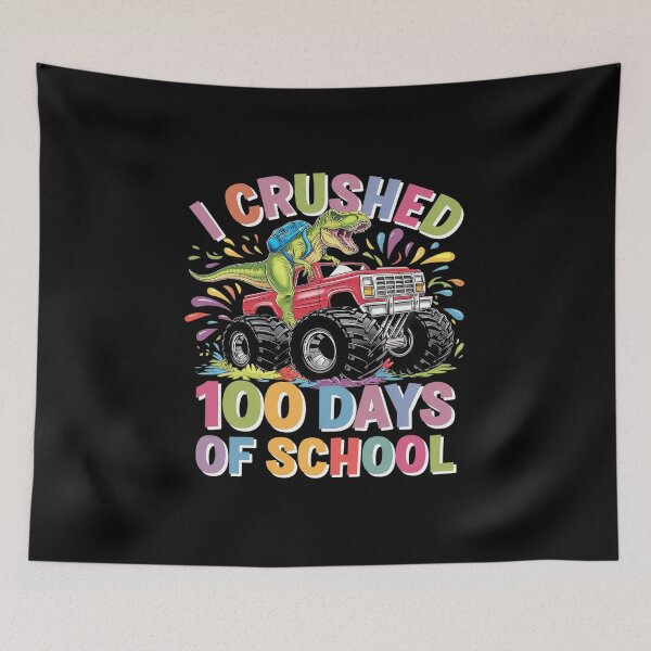 Item preview, I Crushed 100 Days of School Dinosaur Boys  designed and sold by MicanCuteStore.
