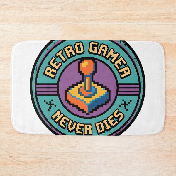 Item preview, Retro Gamer Never Dies Pixel Arcade Badge Design designed and sold by SoulenCify.
