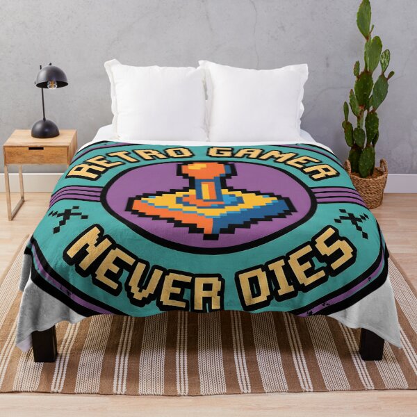 Item preview, Retro Gamer Never Dies Pixel Arcade Badge Design designed and sold by SoulenCify.