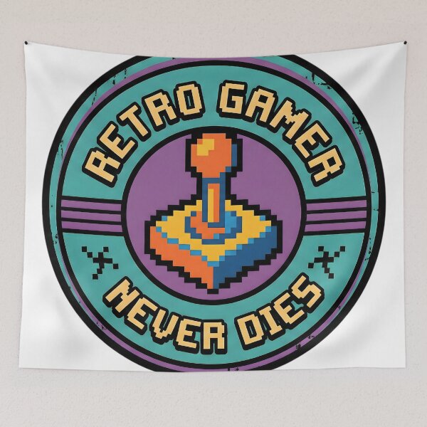 Item preview, Retro Gamer Never Dies Pixel Arcade Badge Design designed and sold by SoulenCify.