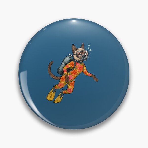 Item preview, Siamese Cat Scuba Diver designed and sold by Thanineemedia.
