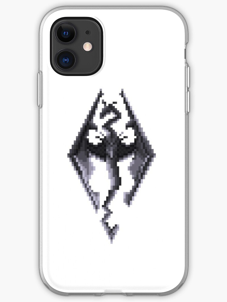 Skyrim Logo In Pixel Art Iphone Case Cover By Marieb73 Redbubble