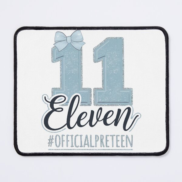 Item preview, Eleven Official Pre Teen 11th Birthday 11 Year Girl Blue Bow designed and sold by catsdothingz.