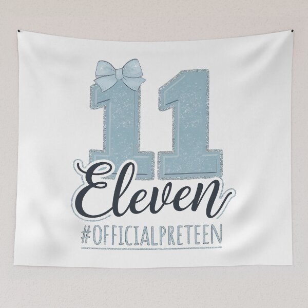 Item preview, Eleven Official Pre Teen 11th Birthday 11 Year Girl Blue Bow designed and sold by catsdothingz.
