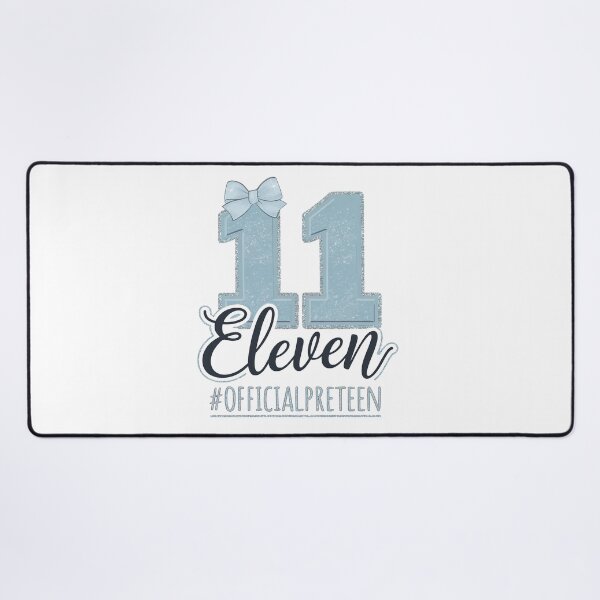 Item preview, Eleven Official Pre Teen 11th Birthday 11 Year Girl Blue Bow designed and sold by catsdothingz.