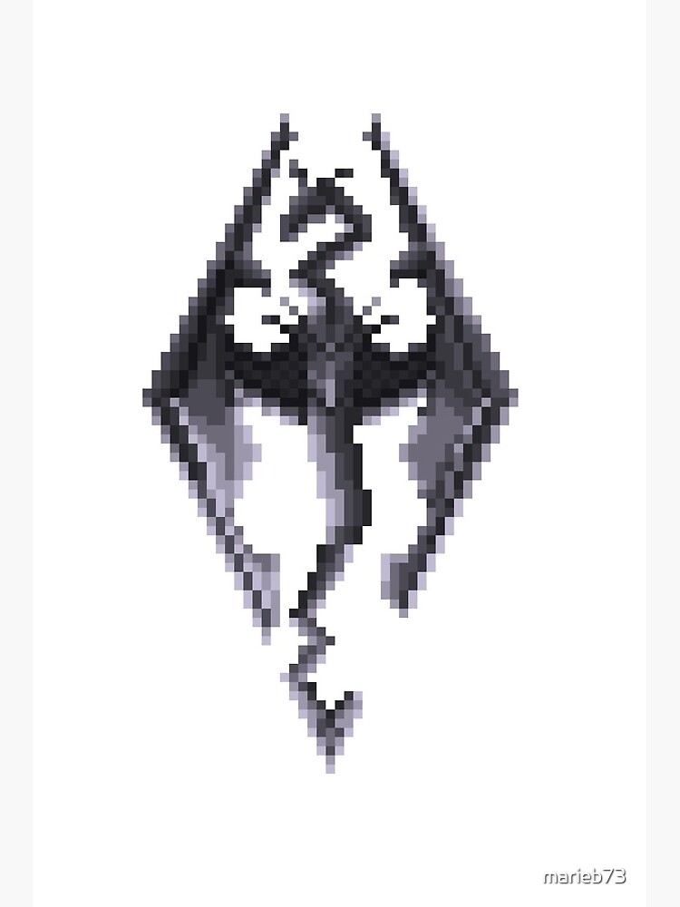 Skyrim Logo In Pixel Art Art Board Print By Marieb73 Redbubble