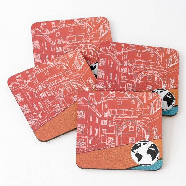 Item preview, European Village with Globe on a colourful background designed and sold by CHASAcreative.