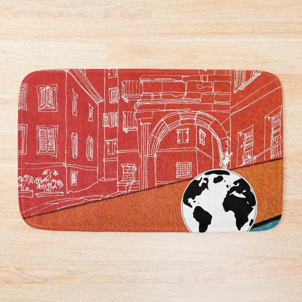 Item preview, European Village with Globe on a colourful background designed and sold by CHASAcreative.